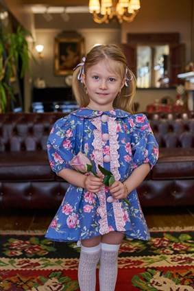 Çiçekli Kız Çocuk Elbise